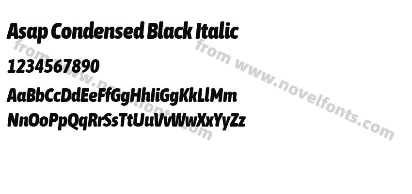 Asap Condensed Black ItalicPreview