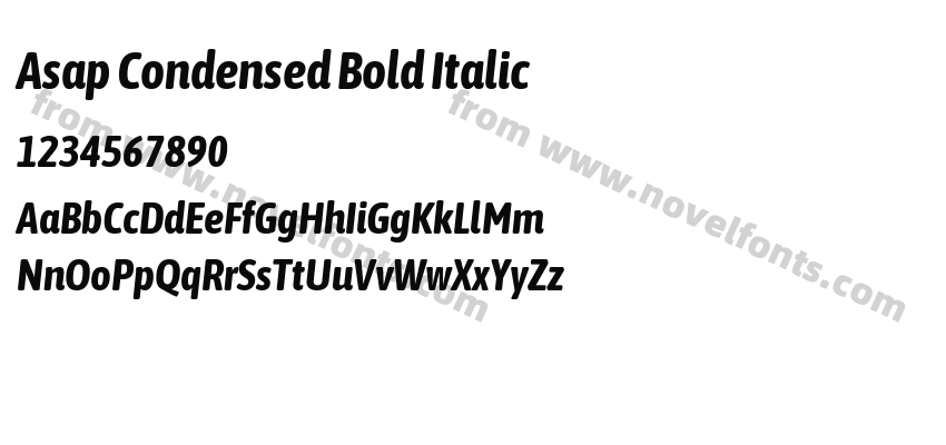 Asap Condensed Bold ItalicPreview