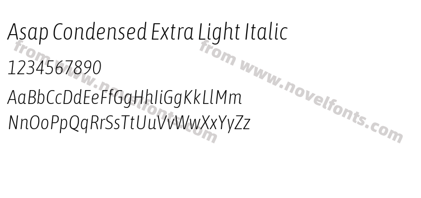 Asap Condensed Extra Light ItalicPreview