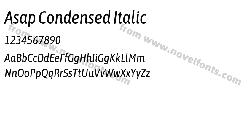 Asap Condensed ItalicPreview