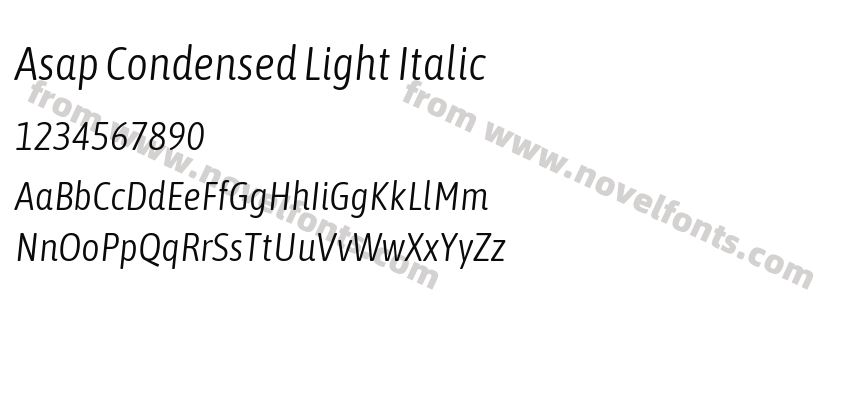 Asap Condensed Light ItalicPreview