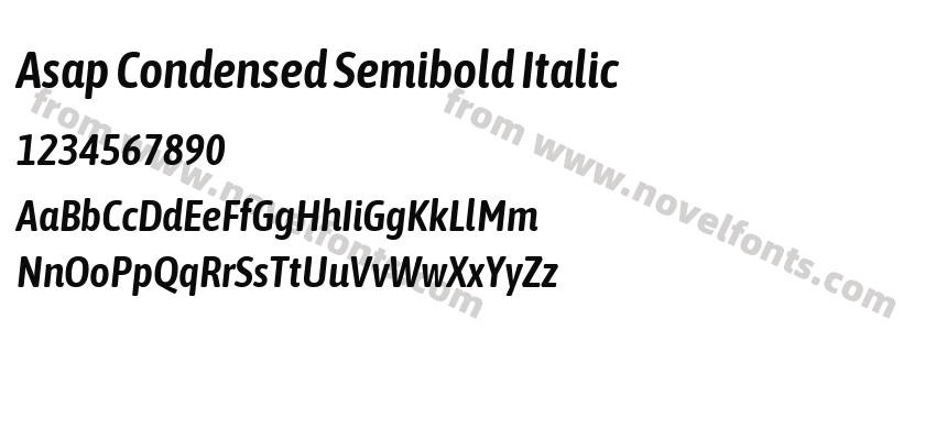 Asap Condensed Semibold ItalicPreview