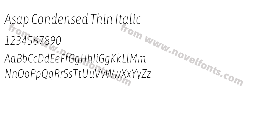 Asap Condensed Thin ItalicPreview