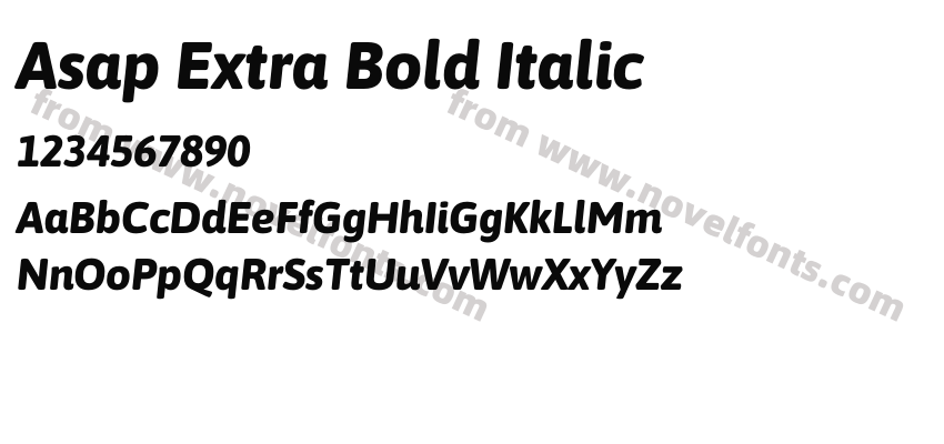 Asap Extra Bold ItalicPreview