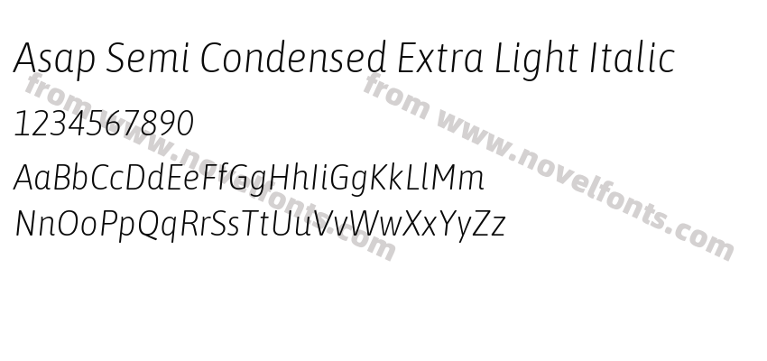 Asap Semi Condensed Extra Light ItalicPreview