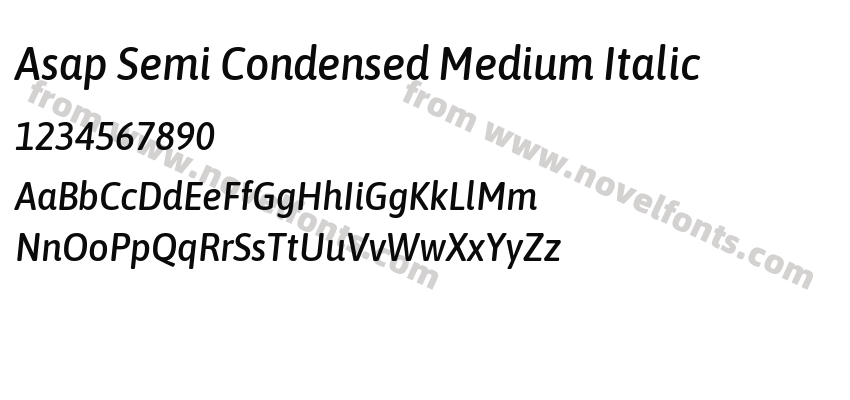 Asap Semi Condensed Medium ItalicPreview