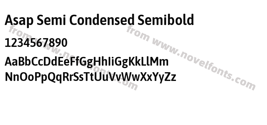 Asap Semi Condensed SemiboldPreview