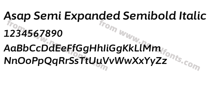 Asap Semi Expanded Semibold ItalicPreview