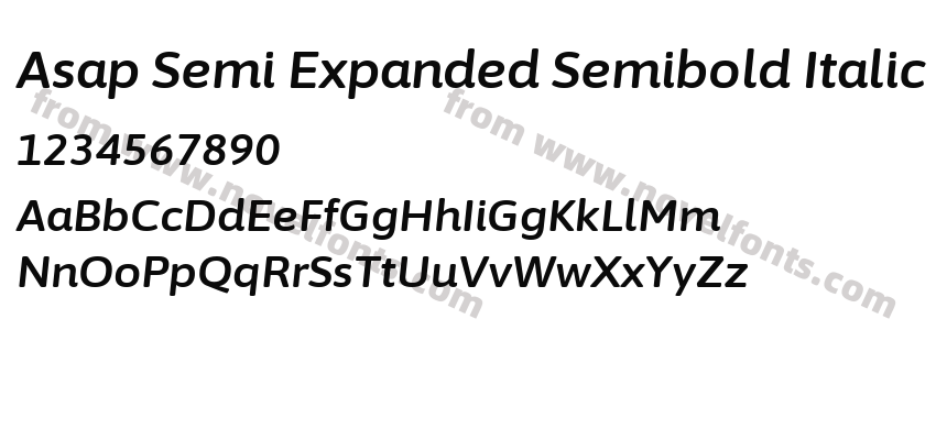 Asap Semi Expanded Semibold ItalicPreview