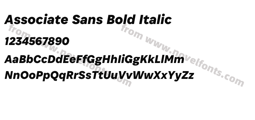 Associate Sans Bold ItalicPreview