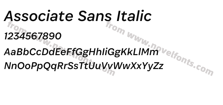 Associate Sans ItalicPreview