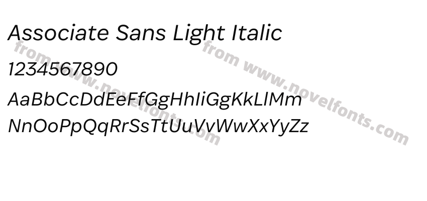 Associate Sans Light ItalicPreview