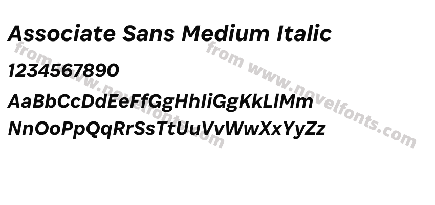 Associate Sans Medium ItalicPreview