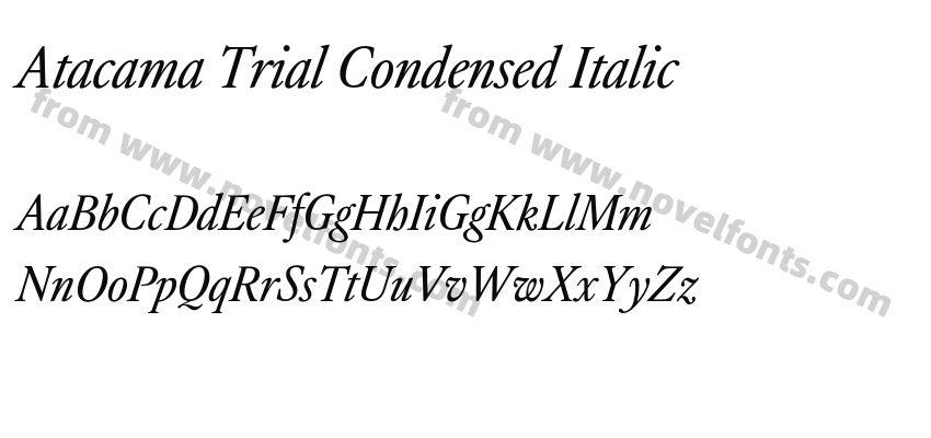 Atacama Trial Condensed ItalicPreview