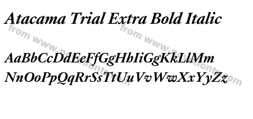 Atacama Trial Extra Bold ItalicPreview