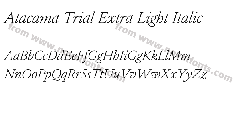 Atacama Trial Extra Light ItalicPreview