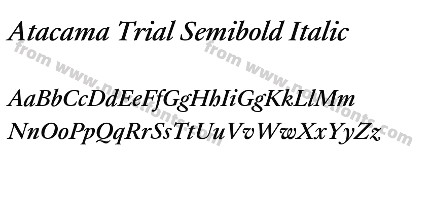 Atacama Trial Semibold ItalicPreview