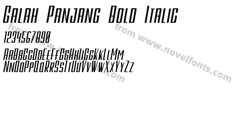 Galah Panjang Bold ItalicPreview