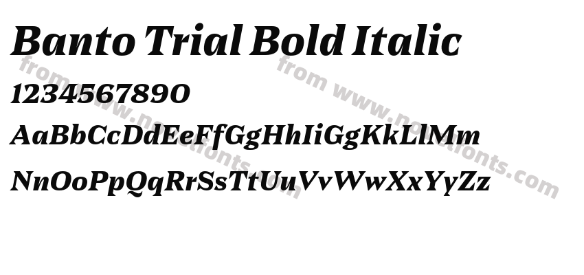 Banto Trial Bold ItalicPreview