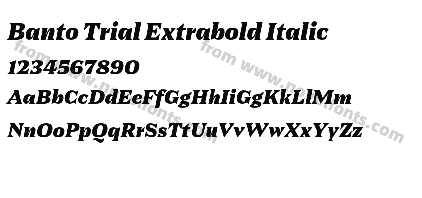 Banto Trial Extrabold ItalicPreview