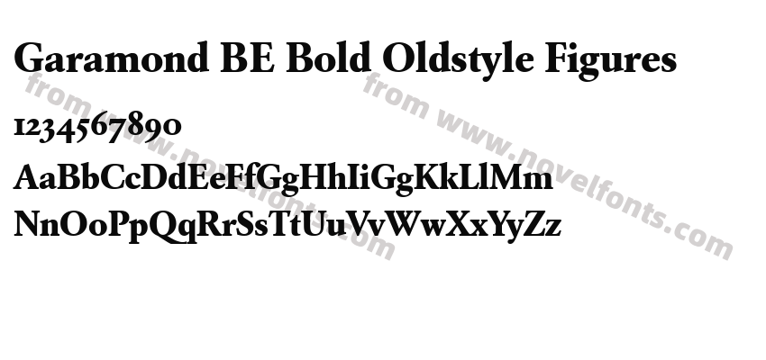 Garamond BE Bold Oldstyle FiguresPreview