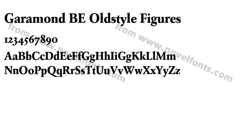 Garamond BE Oldstyle FiguresPreview