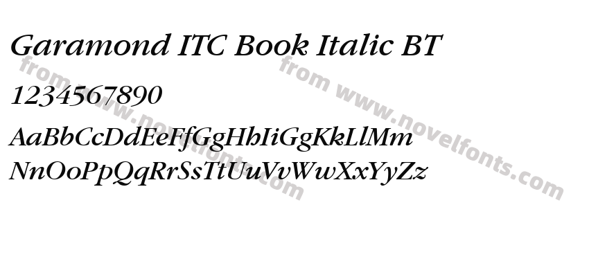 Garamond ITC Book Italic BTPreview