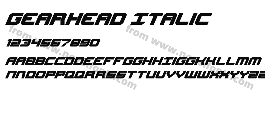 Gearhead ItalicPreview