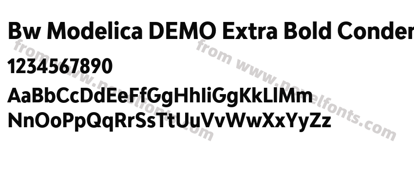 Bw Modelica DEMO Extra Bold CondensedPreview