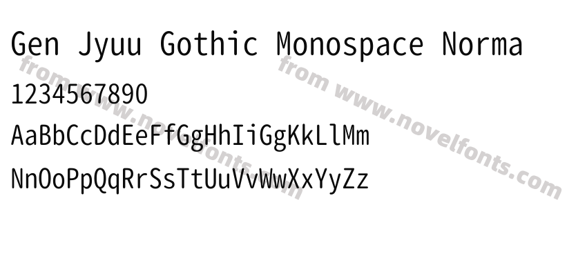 Gen Jyuu Gothic Monospace NormaPreview