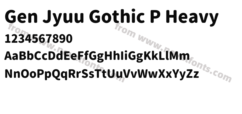 Gen Jyuu Gothic P HeavyPreview