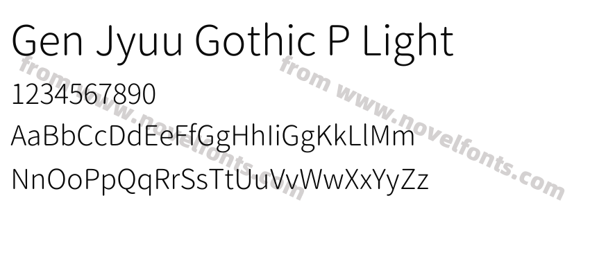 Gen Jyuu Gothic P LightPreview