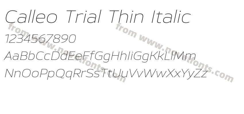 Calleo Trial Thin ItalicPreview