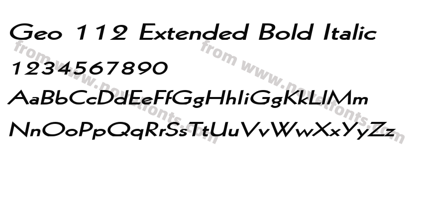 Geo 112 Extended Bold ItalicPreview