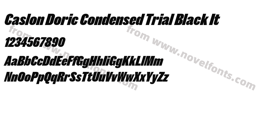 Caslon Doric Condensed Trial Black ItPreview