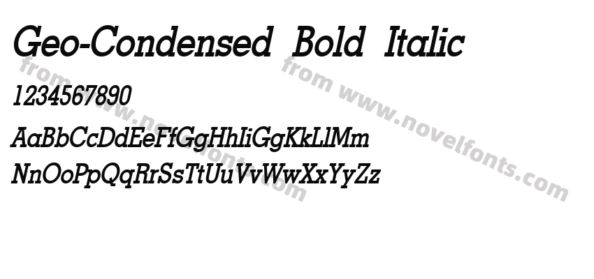 Geo-Condensed Bold ItalicPreview