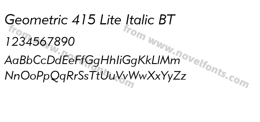 Geometric 415 Lite Italic BTPreview