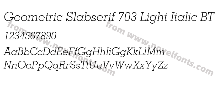 Geometric Slabserif 703 Light Italic BTPreview