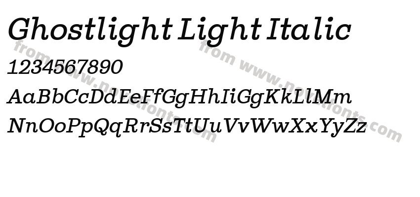 Ghostlight Light ItalicPreview