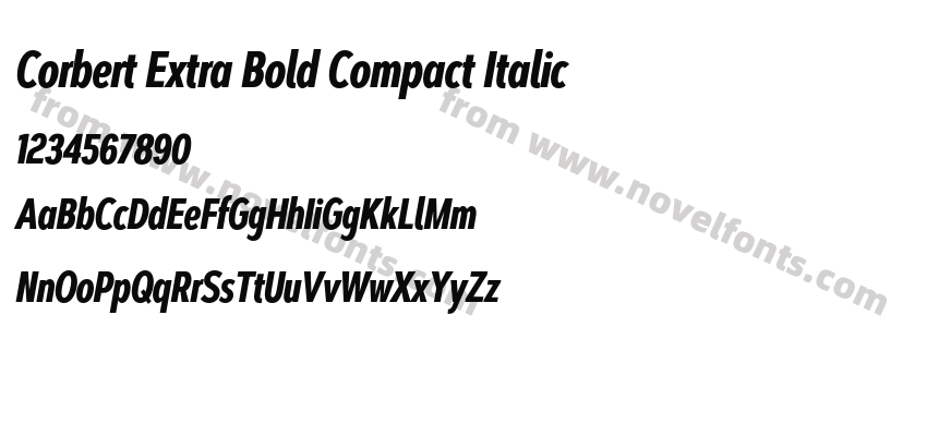 Corbert Extra Bold Compact ItalicPreview