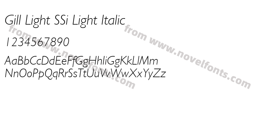 Gill Light S Si Light ItalicPreview