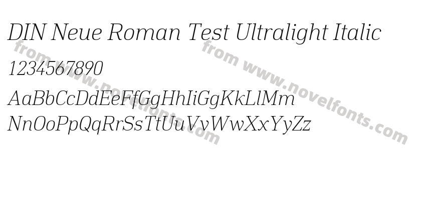 DIN Neue Roman Test Ultralight ItalicPreview