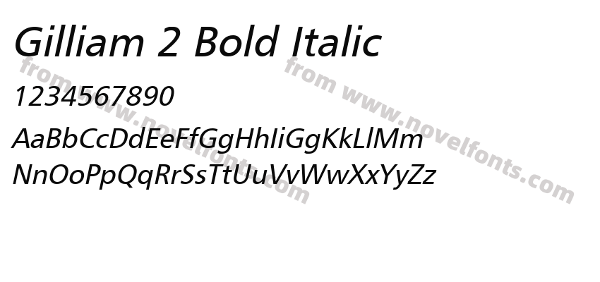 Gilliam 2 Bold ItalicPreview