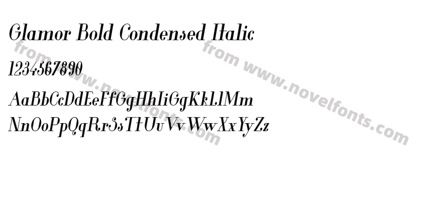 Glamor Bold Condensed ItalicPreview