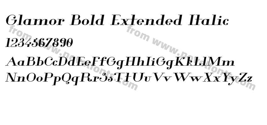 Glamor Bold Extended ItalicPreview