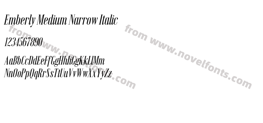 Emberly Medium Narrow ItalicPreview