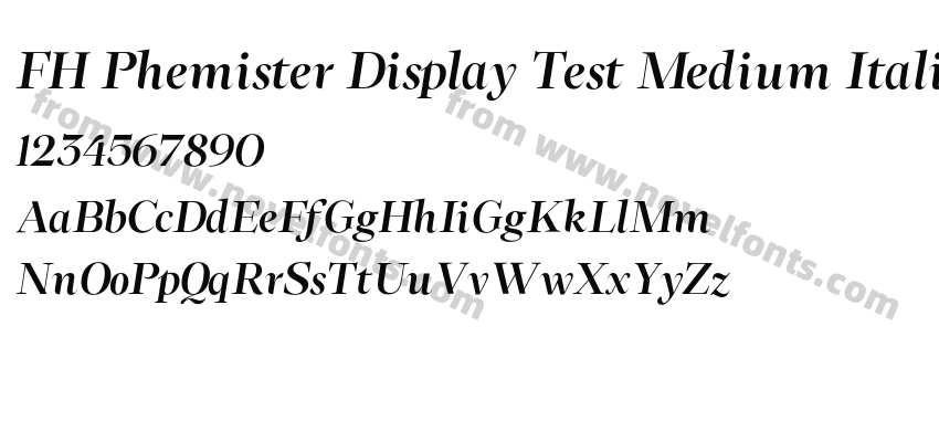 FH Phemister Display Test Medium ItalicPreview