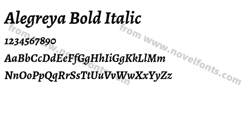 Alegreya Bold ItalicPreview