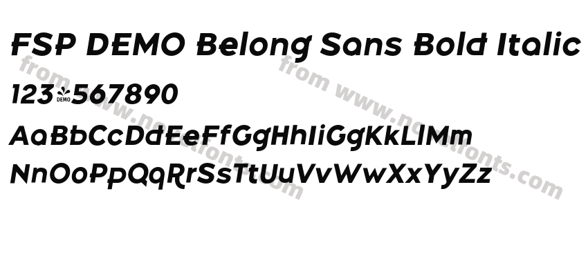 FSP DEMO Belong Sans Bold ItalicPreview