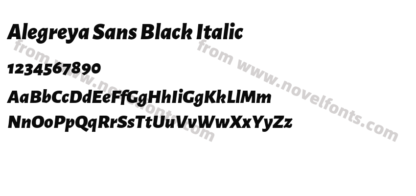 Alegreya Sans Black ItalicPreview